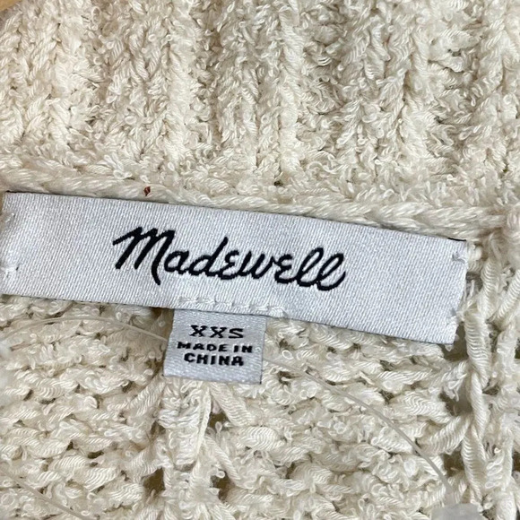 Madewell Cream Striped Diaz Open Cardigan Sweater Women's XXS Boho - Picture 3 of 3